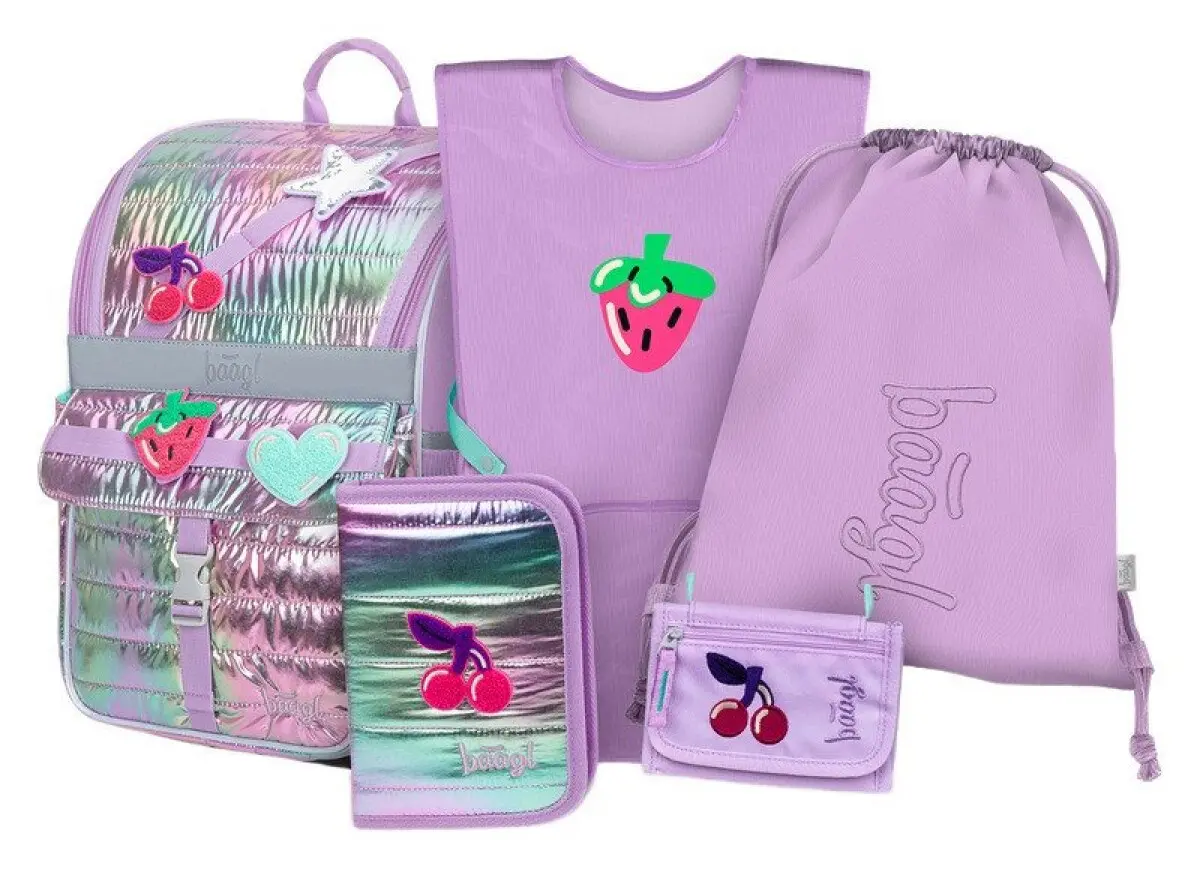 Školní aktovkový set 5-dílný Baagl Zippy Lavender