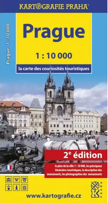 Prague - la carte des couriosités touristiques /1:10 tis.