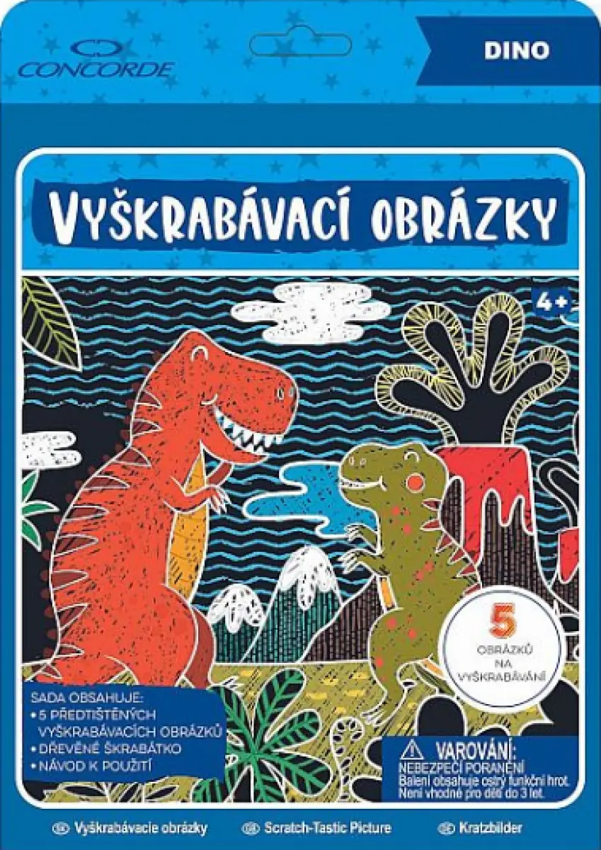 Vyškrabávací obrázky Concorde, Dino