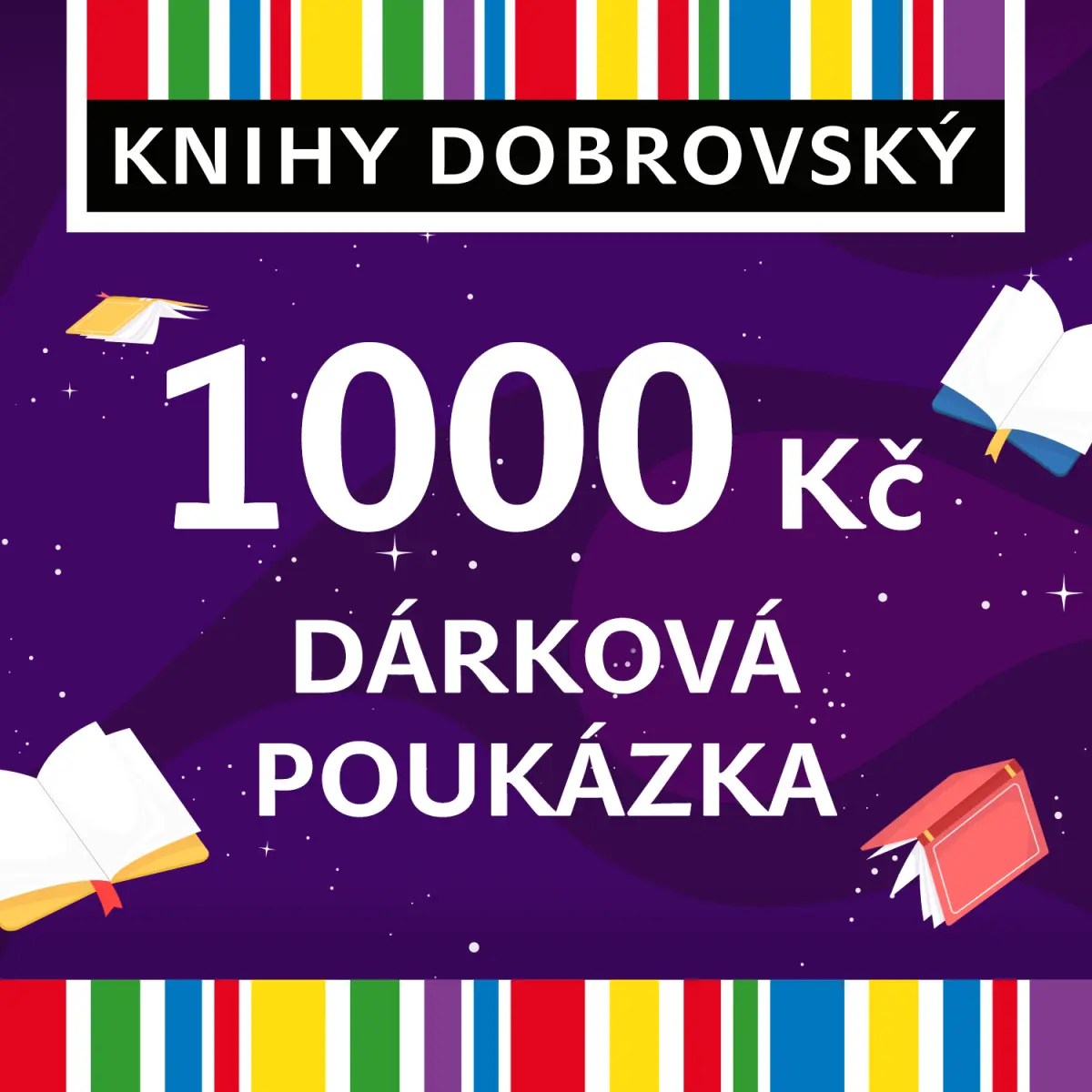 Knihomolská elektronická dárková poukázka 1000 Kč