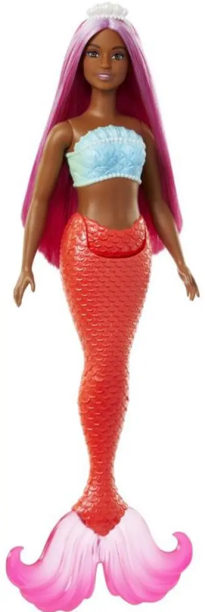 Mattel barbie pohádková mořská panna oranžová, hrr04