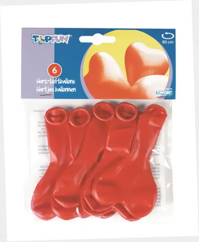 PROHOME - Balóny červené srdce 2 velikosti 6ks