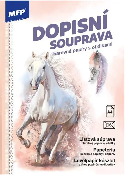 Dopisní papír barevný LUX 5+10 (Kůň)