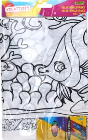 Omalovánky velké 50x70 cm + 6 ks voskovek