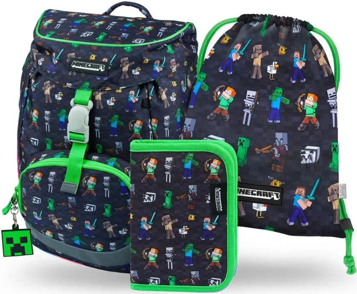 BAAGL 3 SET Airy Minecraft: batoh, penál, sáček