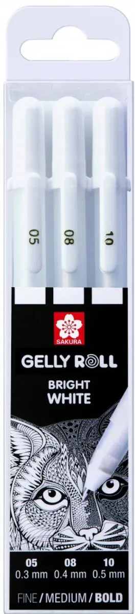 Sakura Sada Basic White Gel Pen 3 ks