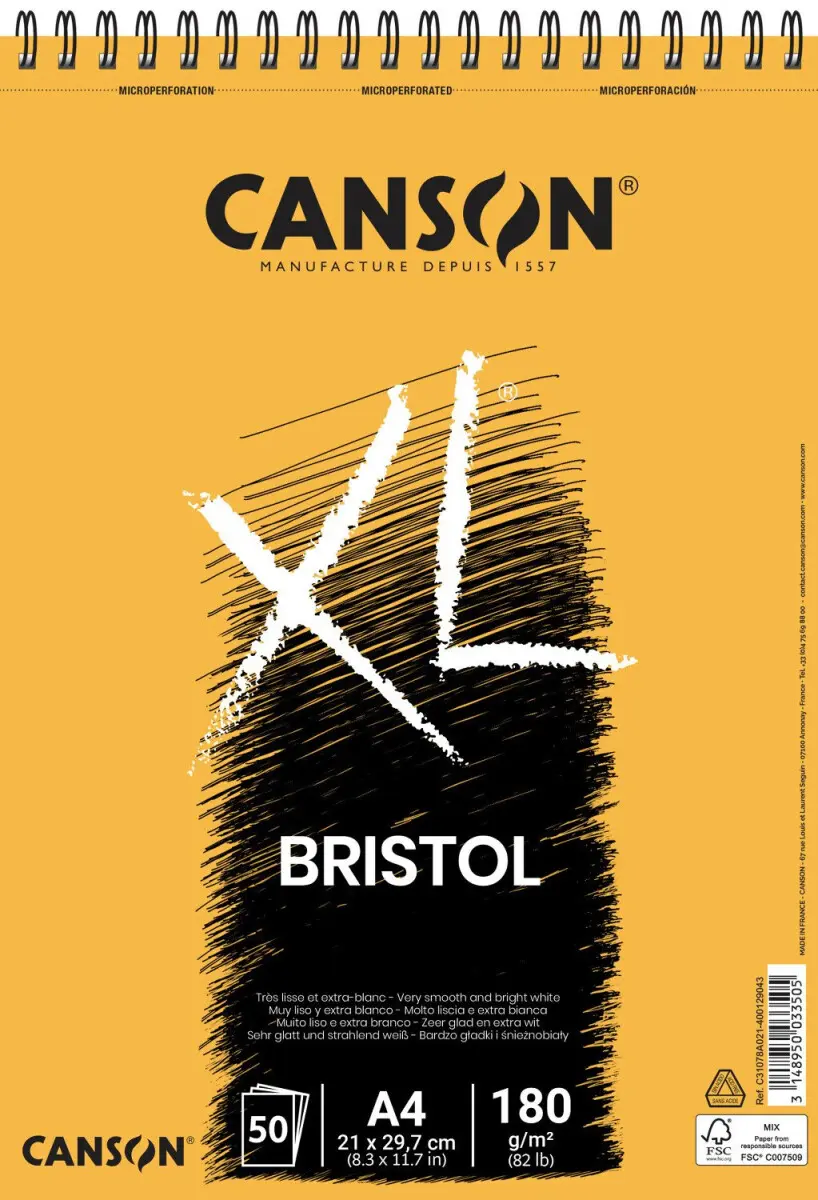 XL Bristol skicák kroužková vazba A4 50l VS 180g