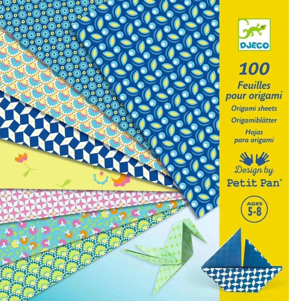 Kreativní sada Djeco - Barevné papíry Natsu na origami uni