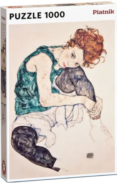 Puzzle Schiele: Sedící dívka - 1000 dílků