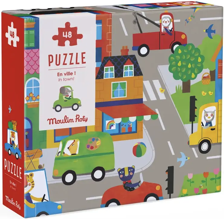 MOULIN ROTY Puzzle s lupou Ve městě - 48 pcs