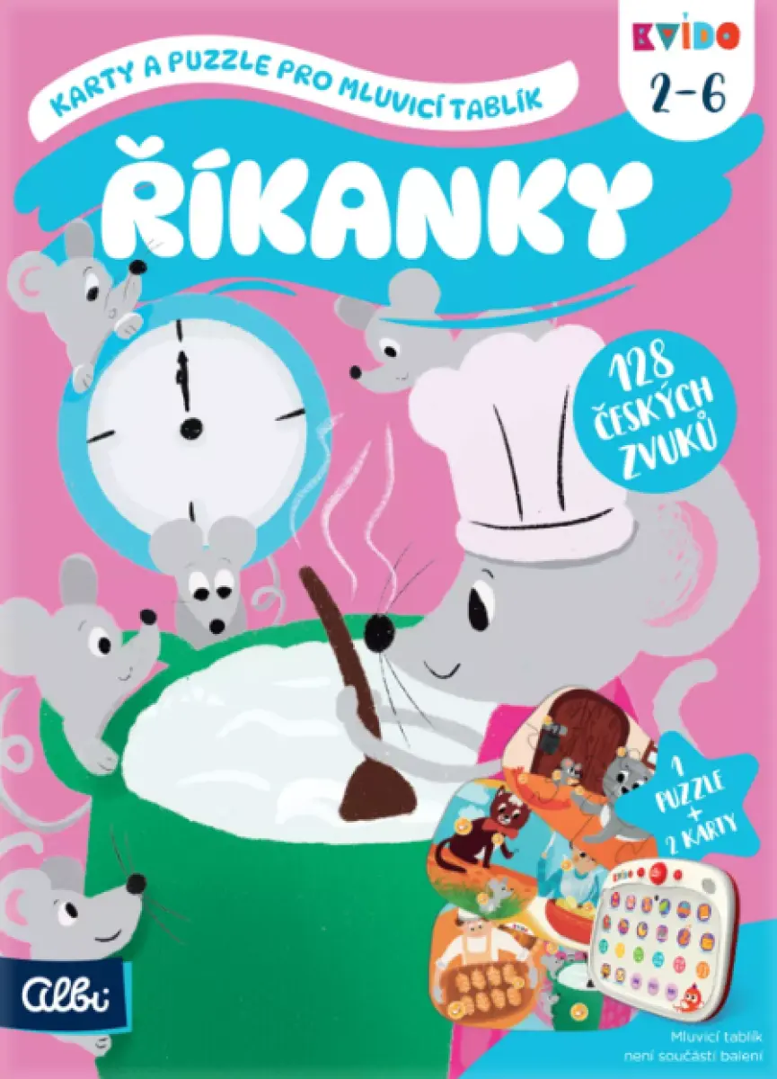 ALBI Kvído říkanky karty a puzzle pro mluvicí tablík