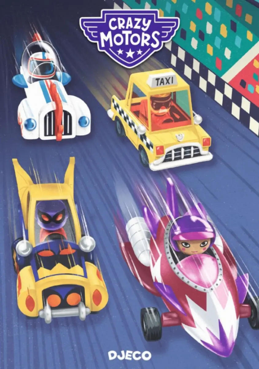 DJECO Knížka Crazy Motors