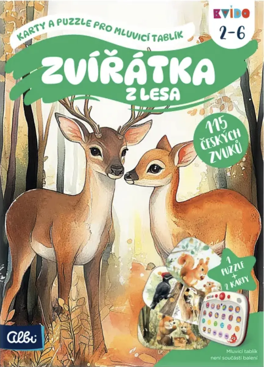 Kvído - Karty a puzzle pro mluvicí tablík: Zvířátka z lesa - Albi
