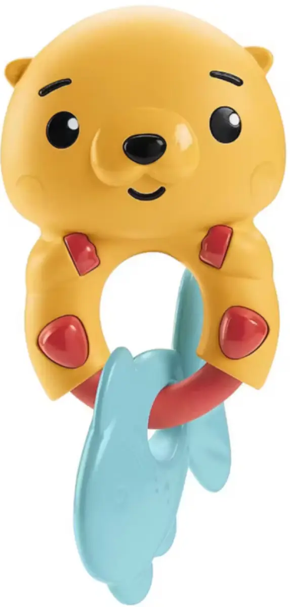 Chrastítko a kousátko 2v1 Fisher-Price – Vydra s rybičkou