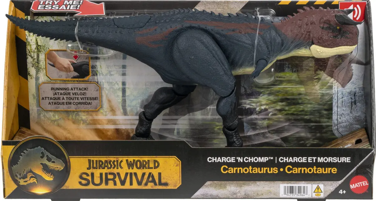 Mattel jurassic world survival útočný carnotaurus, jkg85