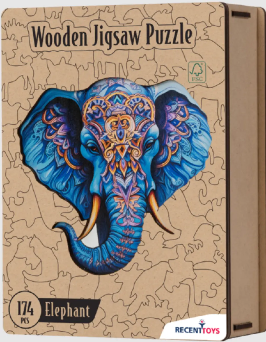 Dřevěné puzzle Slon