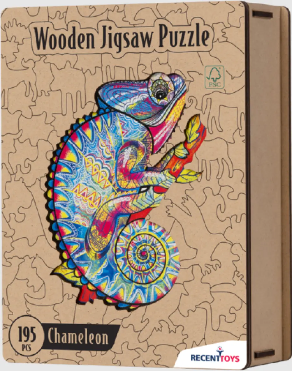 Recenttoys dřevěné puzzle - chameleon