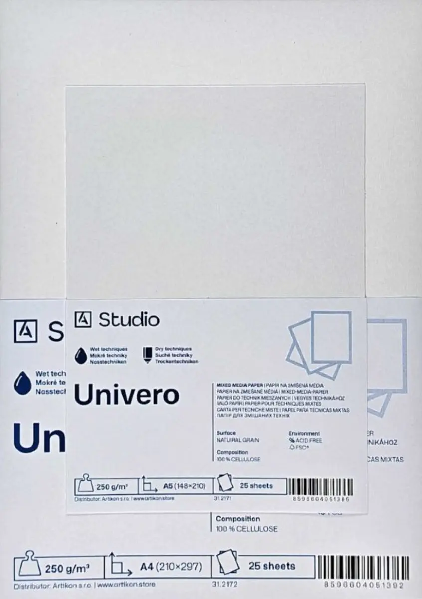 Mixed media papír Univero 250g A5, 25 listů