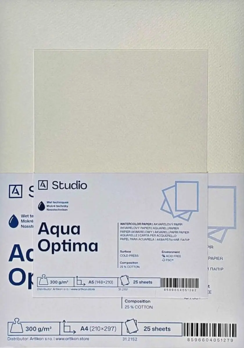 Akvarelový papír Aqua Optima 300g A4, 25 listů