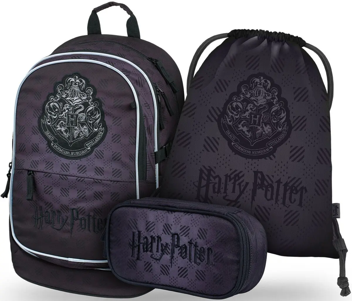 BAAGL SET 3 Core Harry Potter Bradavice černý: batoh, penál, sáček