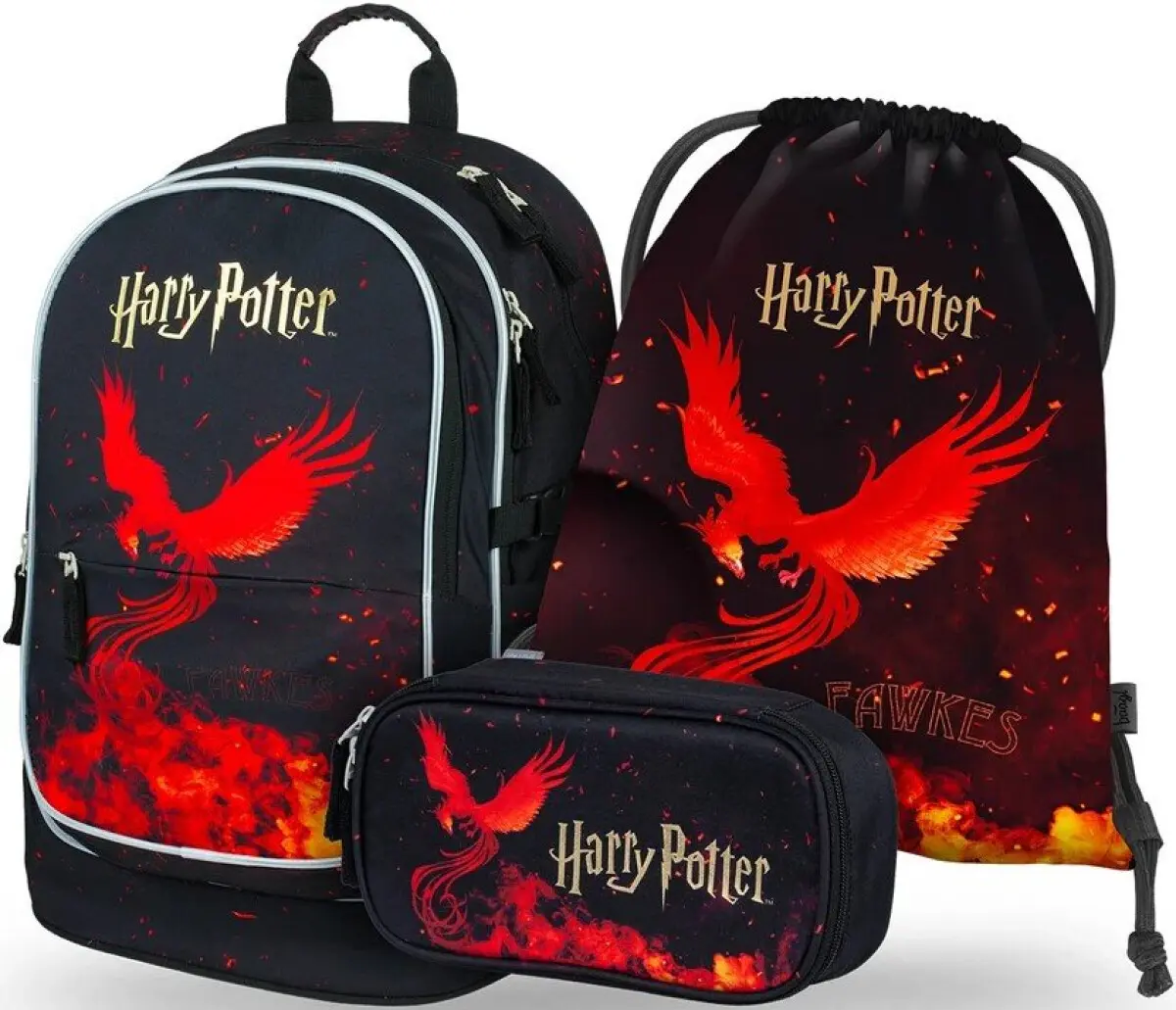 3 SET Core Harry Potter Fénix: batoh, penál, sáček GRS