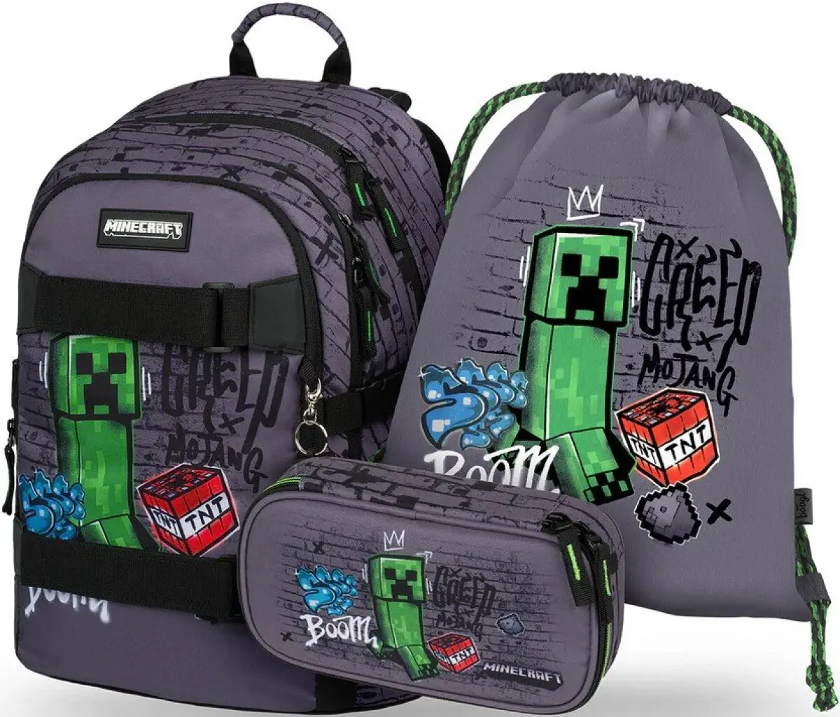 BAAGL SET 3 Skate Minecraft TNT: Batoh, Etue, Sáček
