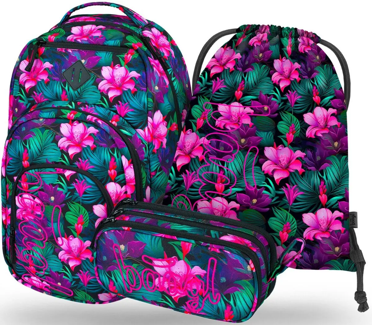 BAAGL 3 SET Coolmate Paradise: batoh, penál, sáček