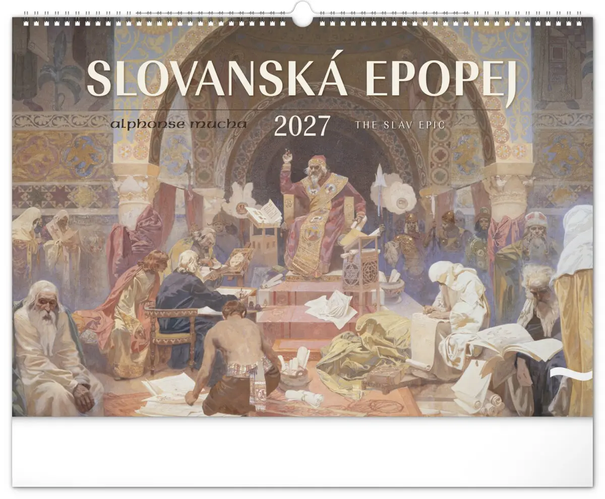 NOTIQUE Kalendář 2027 nástěnný: Slovanská epopej - Alfons Mucha, 48 x 33 cm