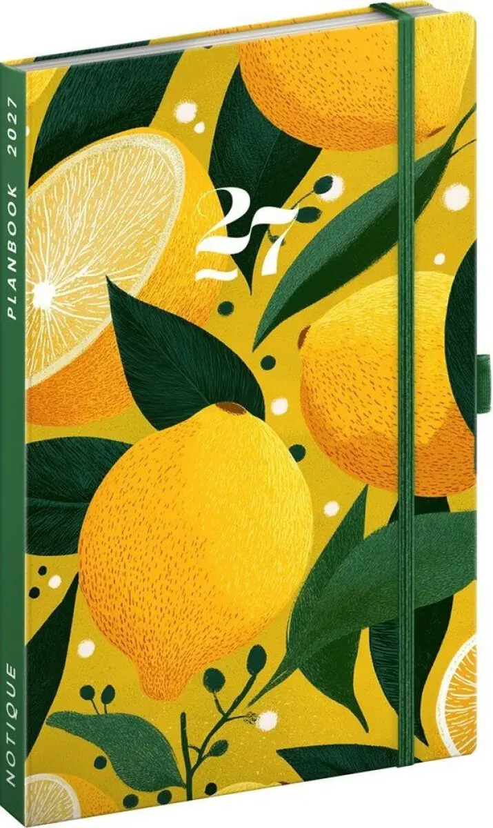 Planbook diář-notes 2027 Notique Citróny, 13 x 21 cm