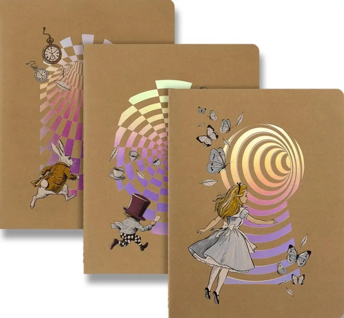 Sešity MOLESKINE 3ks Alice in Wonder linkované XL