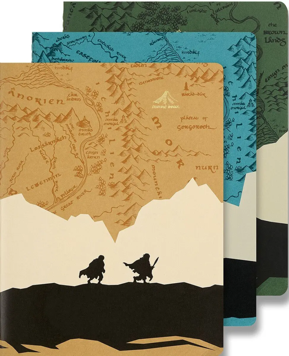 Sešity Moleskine Cahier Lord of the Rings XL, linkované, 3 ks, hnědý