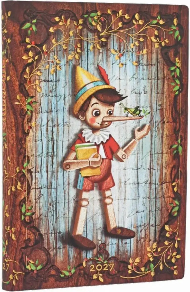 Diář Paperblanks 2027 Carlo Collodi, Pinocchio Mini Horizontal - 12M, Mini, horizontální