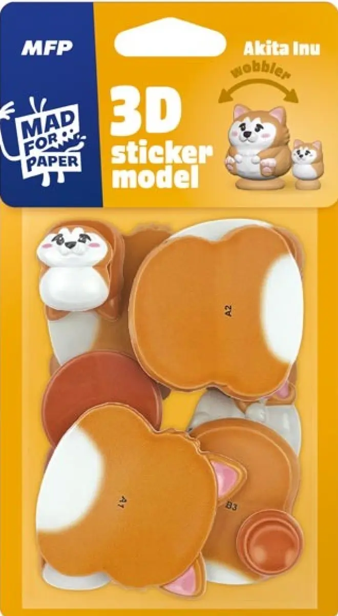 3D Sticker Model wobbler Akita Inu