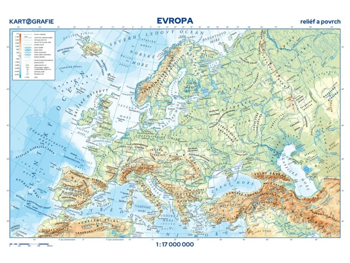 Evropa reliéf a povrch | Neuveden