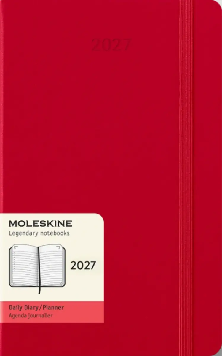 Diář MOLESKINE 2027 denní tvrdý červený L