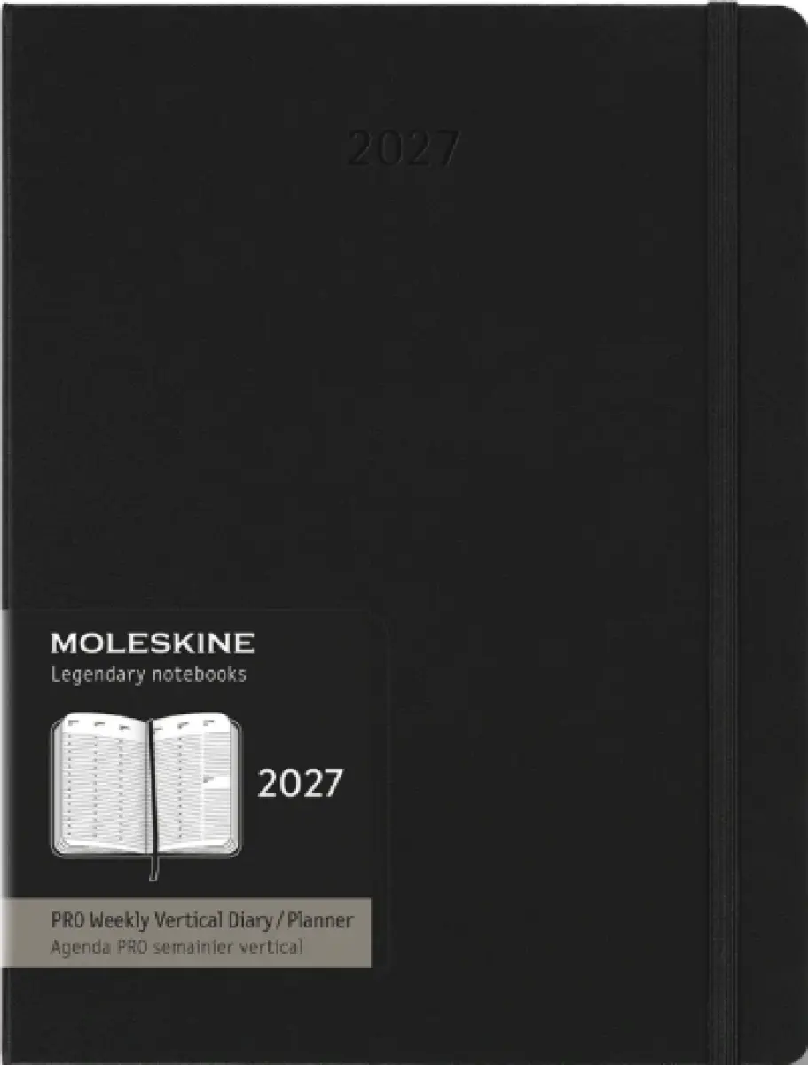 Diář MOLESKINE 2027 vertik.týden tvrdý PRO černýXL