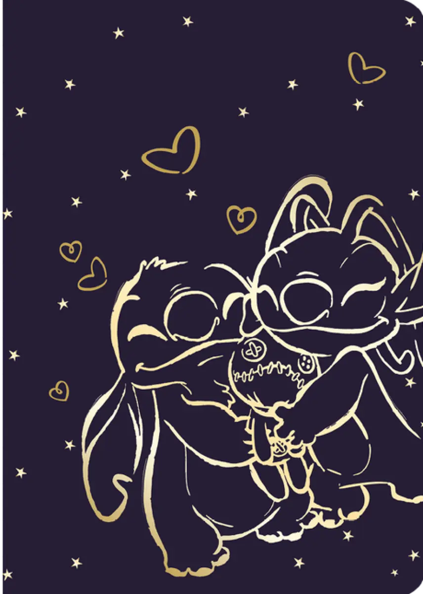 Sešit A5 32 l. čtverečkovaný Disney Gold Stitch vzor 2