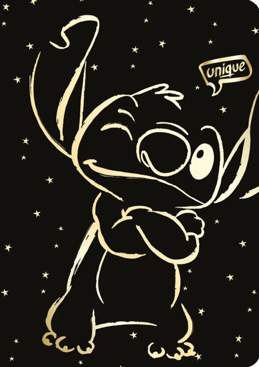 Sešit A5 32 l. čtverečkovaný Disney Gold Stitch vzor 3