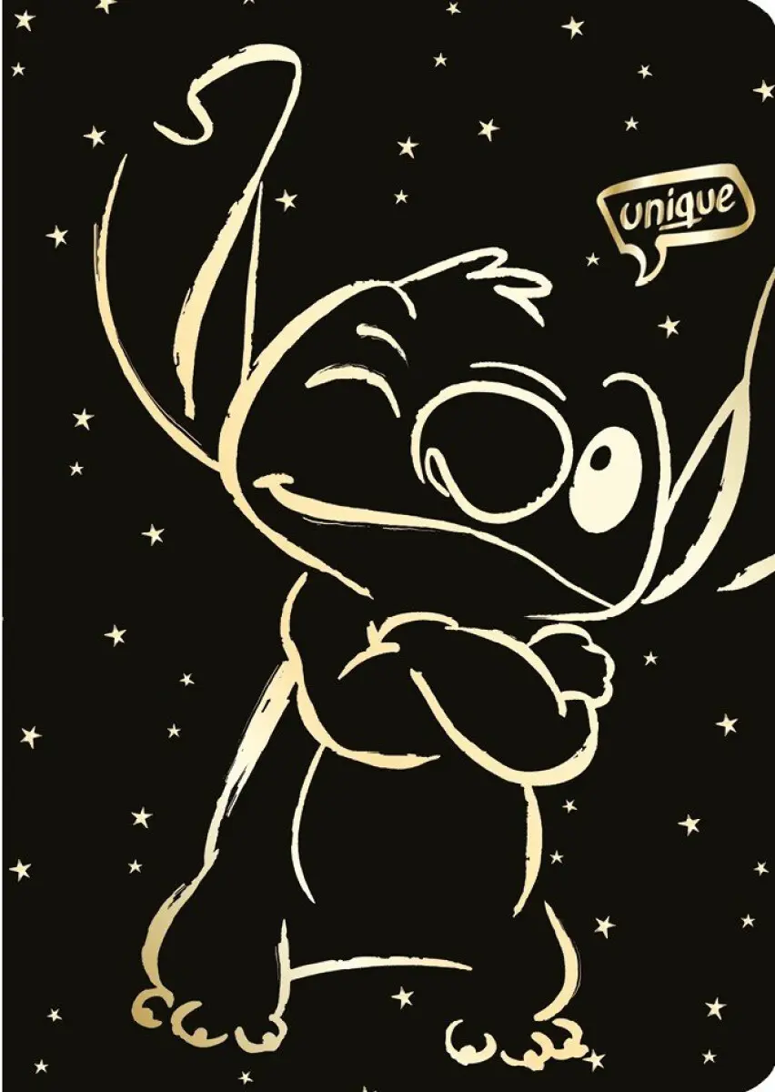 Sešit A5 60 l. čtverečkovaný Disney Gold Stitch vzor 3