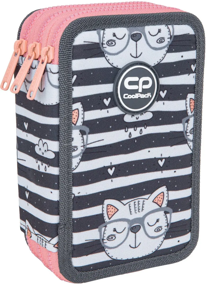 Penál 3-komorový s vybavením Coolpack Jumper 3 catnip