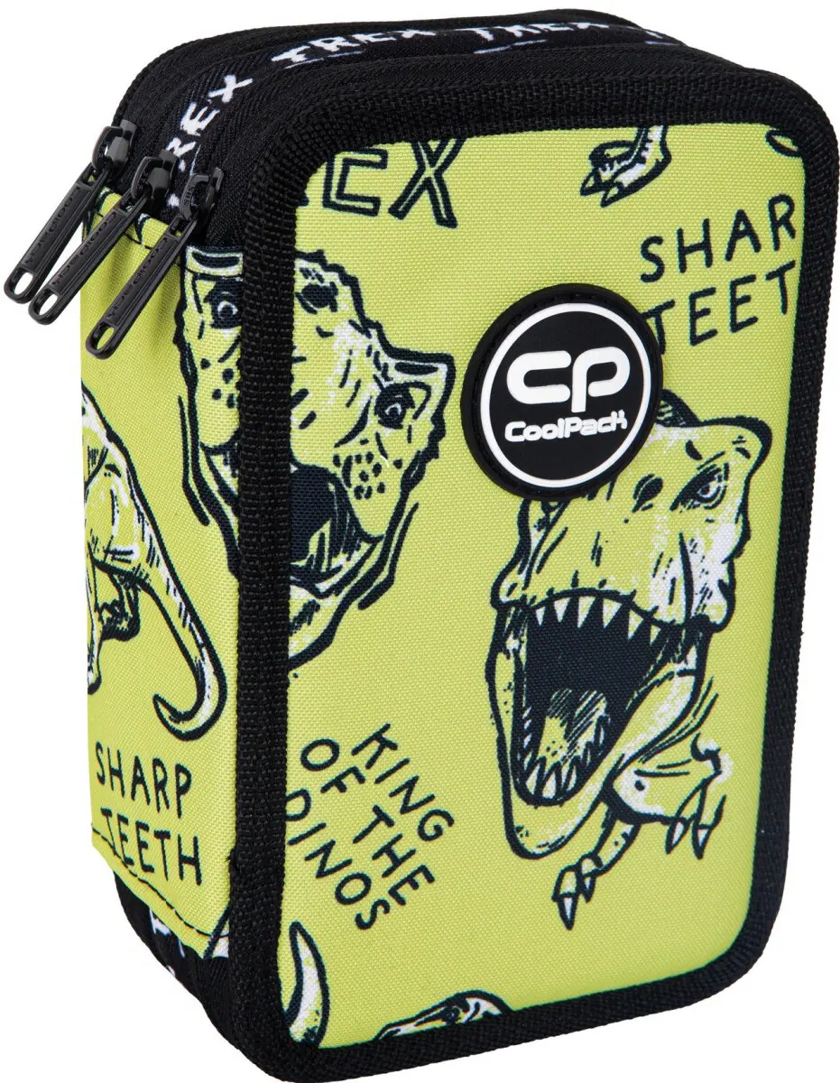 Penál 3-komorový s vybavením Coolpack Jumper 3 dino adventure