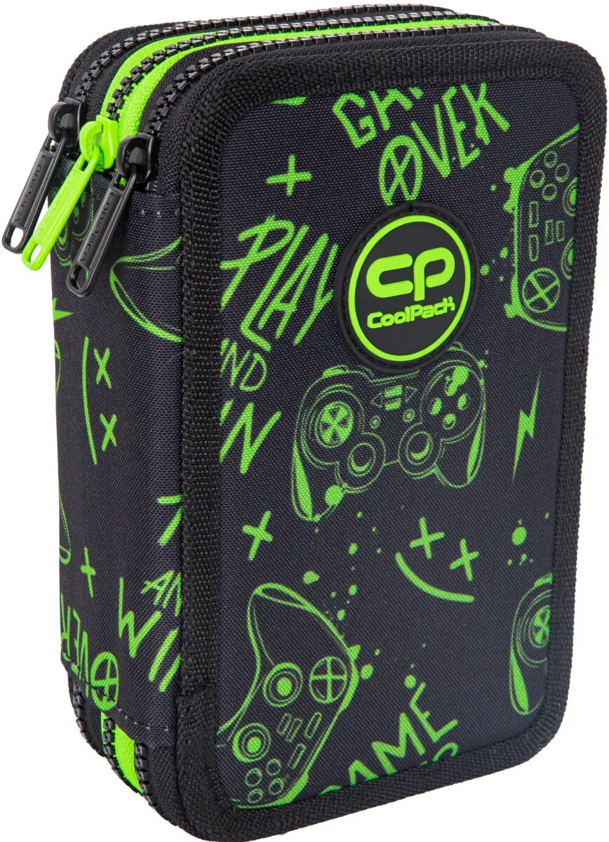 Tříkomorový penál s vybavením Coolpack Jumper 3 game night