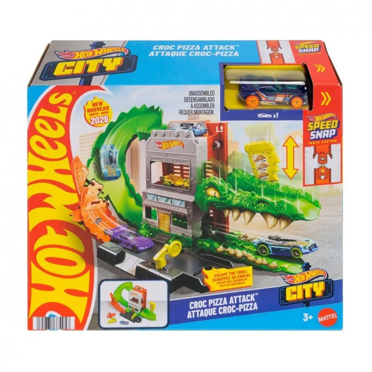 Mattel hot wheels city croc pizza attack, jhl93