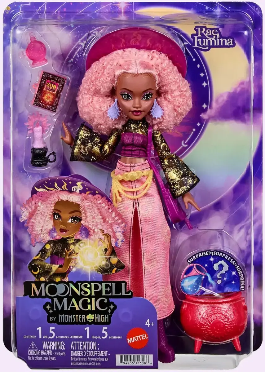 Mattel monster high čarodějka moonspell magic rae lumina jmb91