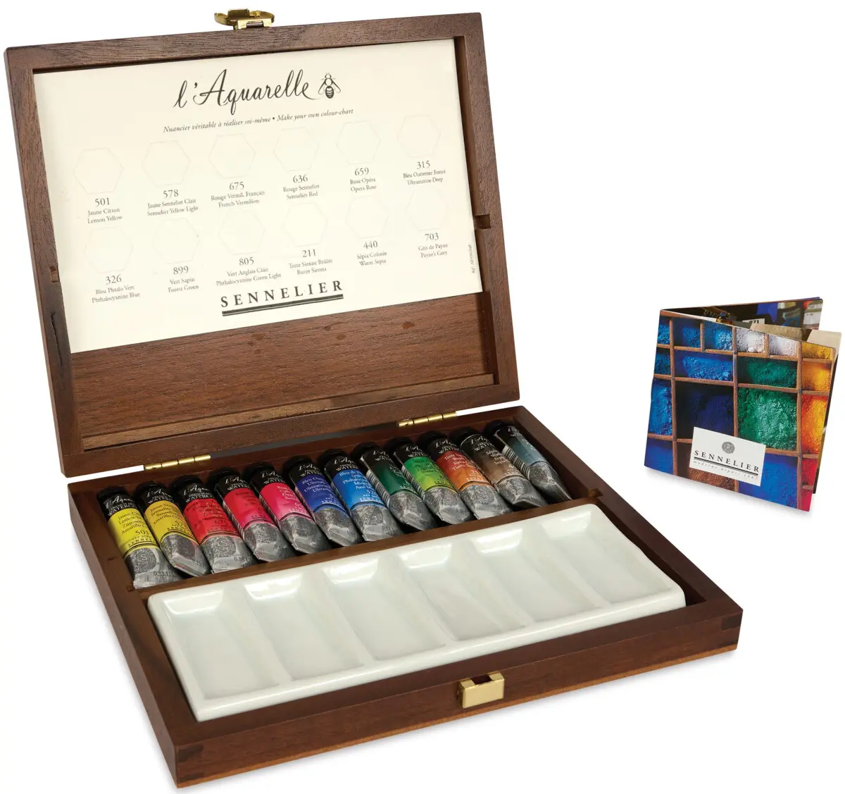 Luxury Walnut Watercolour Set – luxusní akvarelová sada v dřevěném boxu