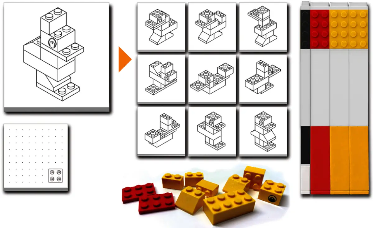 LEGO Kreativní sada Duck - samolepící bločky, gelové pero, fixy, LEGO kostky