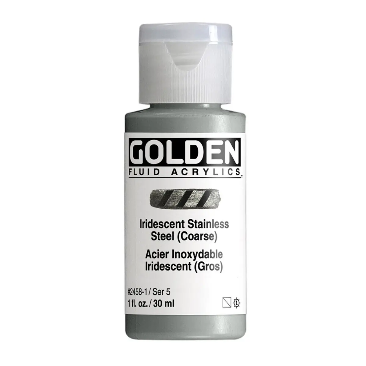 Akryl Golden Fluid 30ml – 2458 Iridescent Stainless Steel (Coarse)