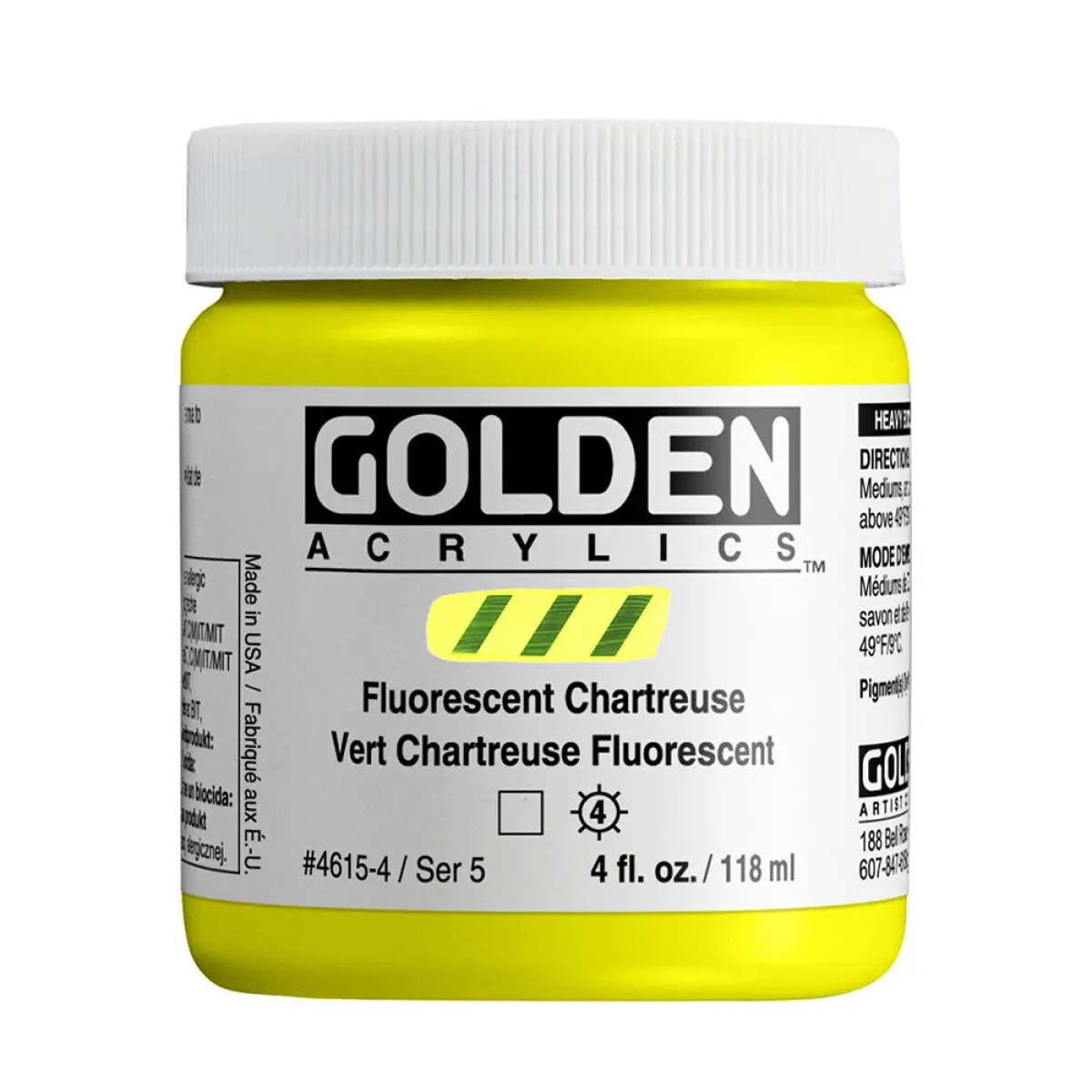 Akrylová barva Golden Heavy Body 118 ml - Fluorescent Chartreuse 4615
