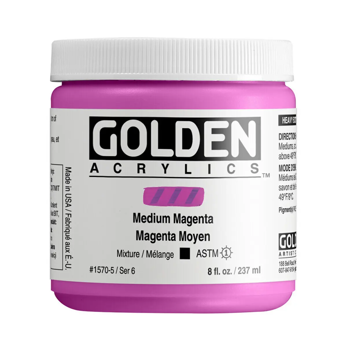Akrylová barva Golden Heavy Body 237 ml - 1570 Medium Magenta