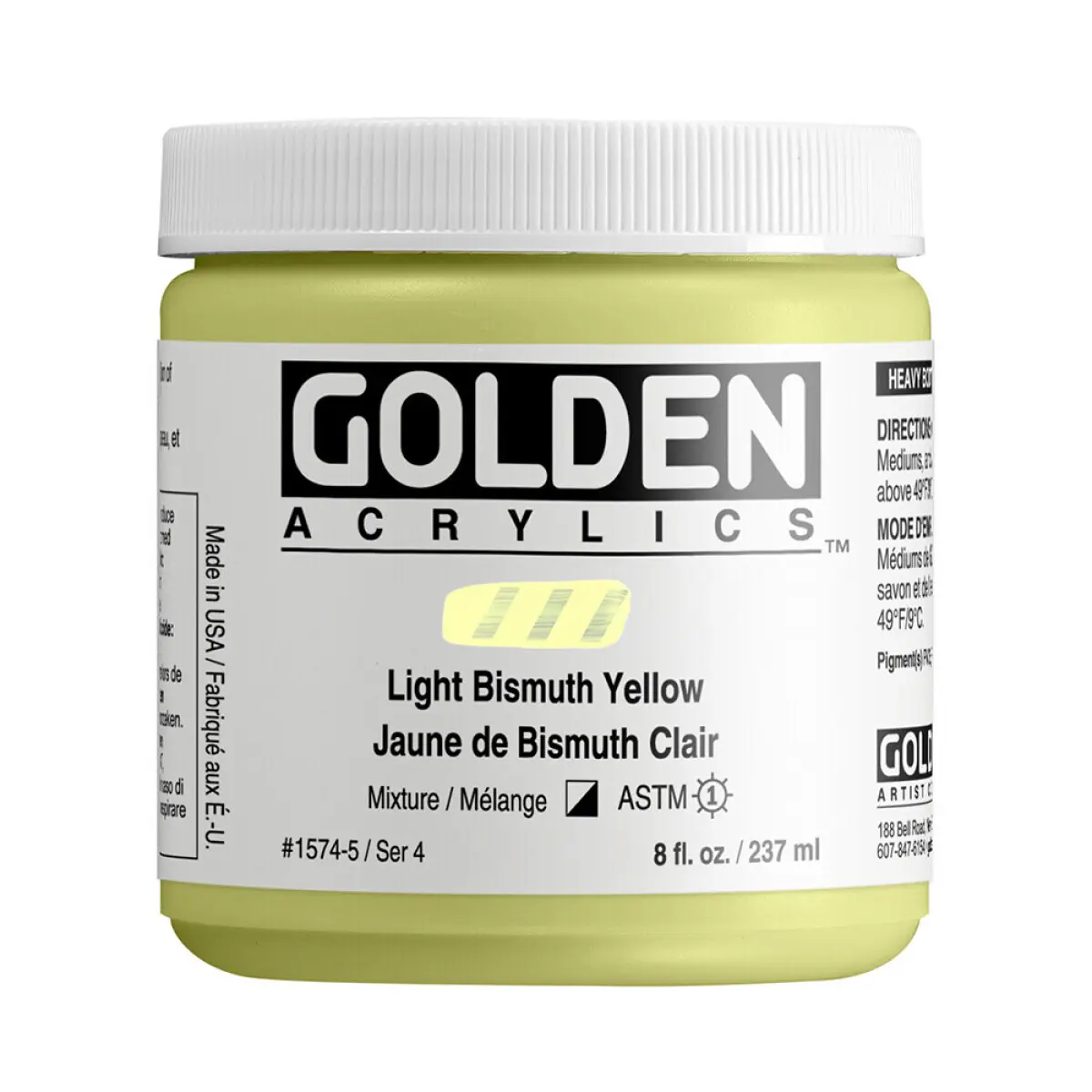 Akrylová barva Golden Heavy Body 237 ml - 1574 Light Bismuth Yellow